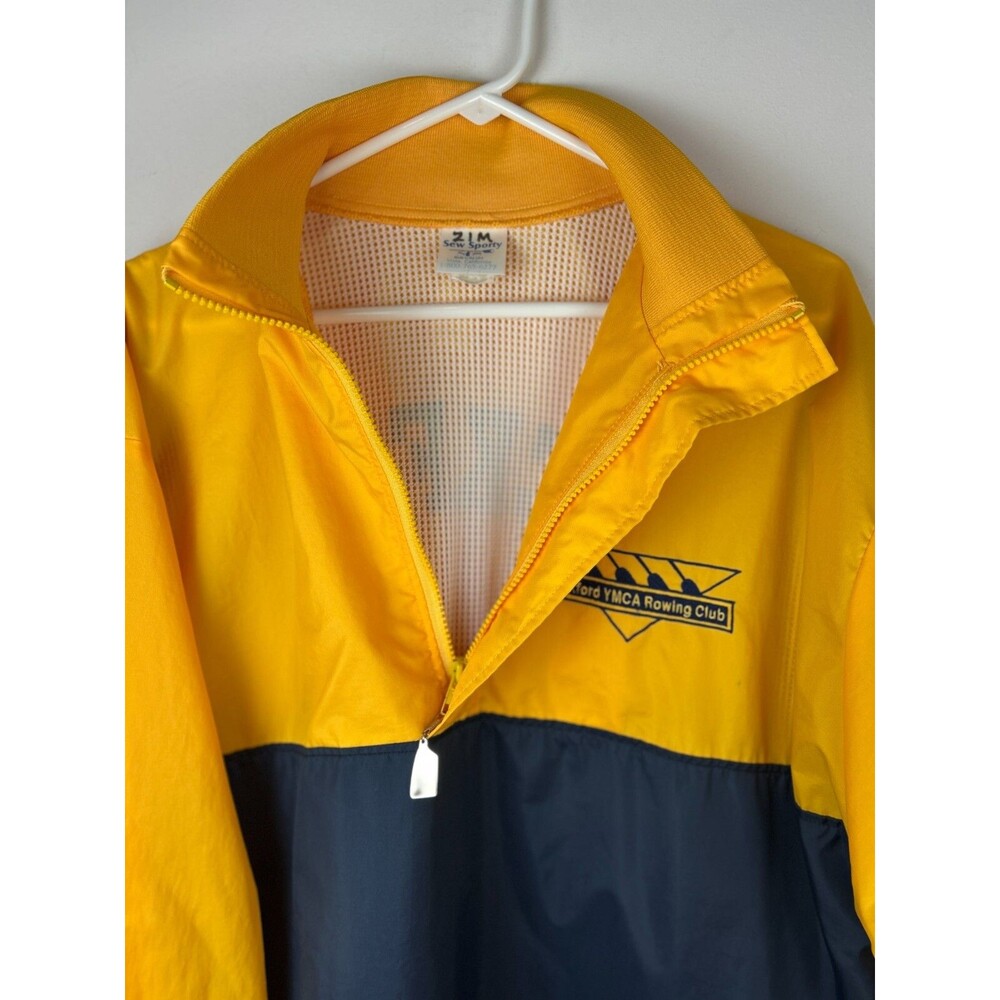 Sew Sporty Rockford Crew Rowing Jacket Vintage Blue Gold Size XL USA Made - Picture 7 of 15